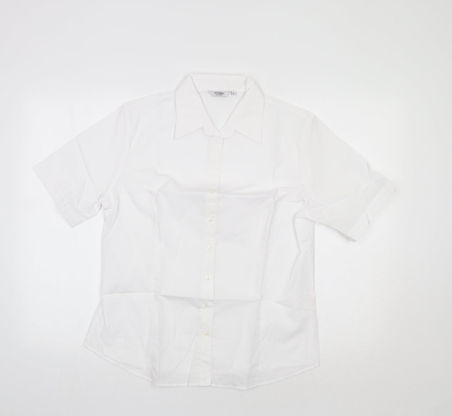 Womens UK Size 14 Disley White Basic Button-Up