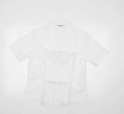 Womens UK Size 14 Disley White Basic Button-Up