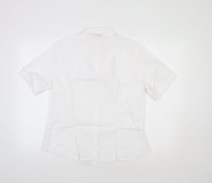 Womens UK Size 14 Disley White Basic Button-Up