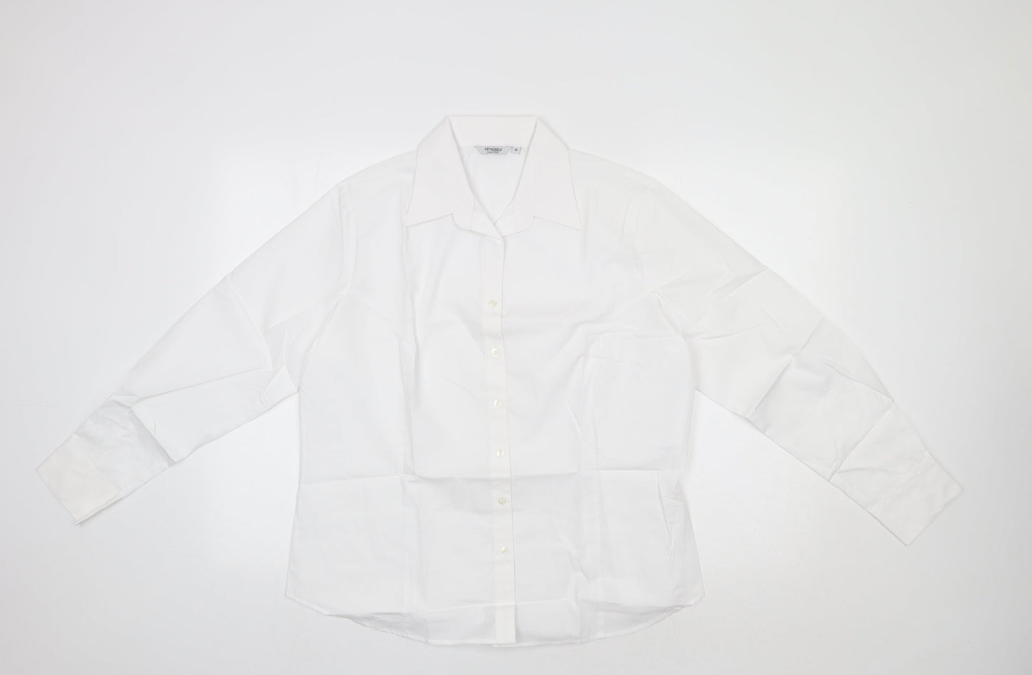 Womens UK Size 18 Disley White Basic Button-Up