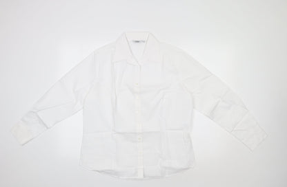 Womens UK Size 18 Disley White Basic Button-Up