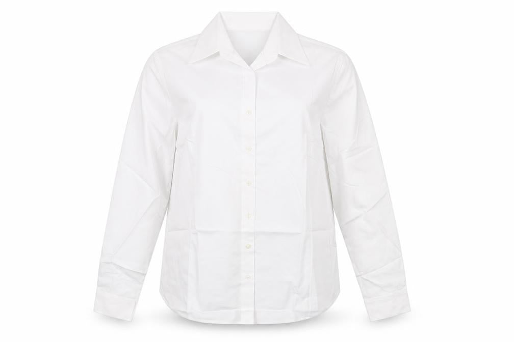 Womens UK Size 18 Disley White Basic Button-Up