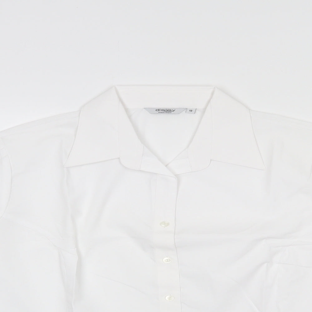 Womens UK Size 18 Disley White Basic Button-Up