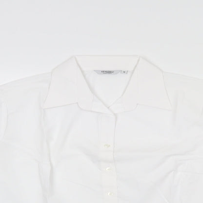 Womens UK Size 18 Disley White Basic Button-Up