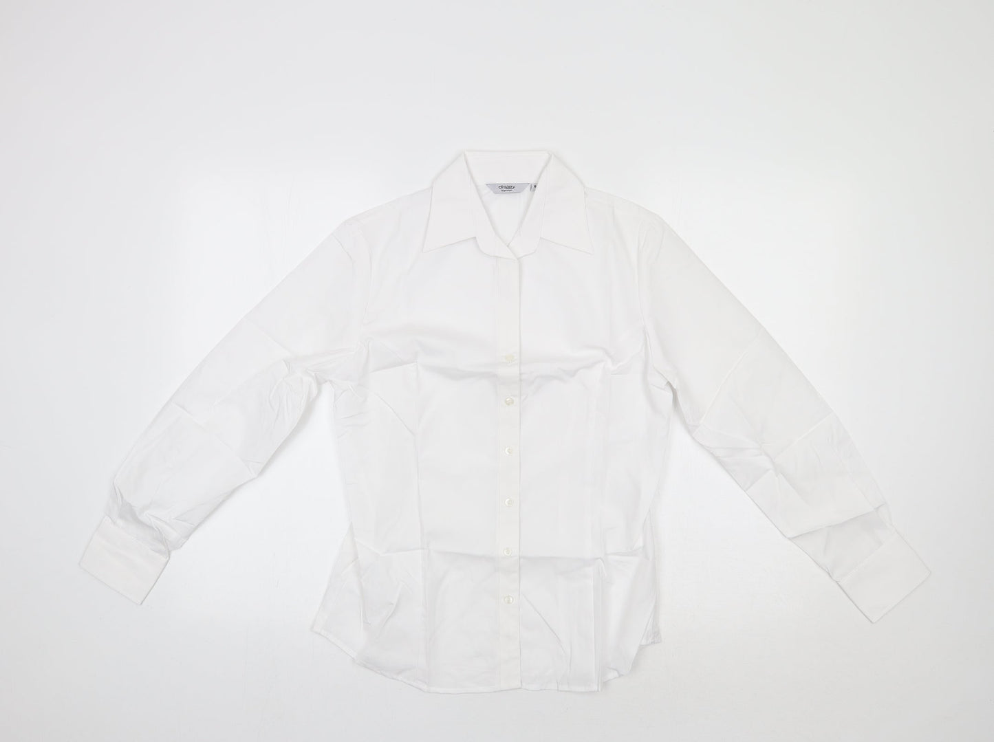 Womens UK Size 8 Disley White Basic Button-Up