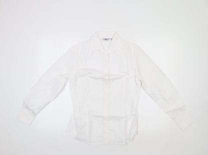Womens UK Size 8 Disley White Basic Button-Up