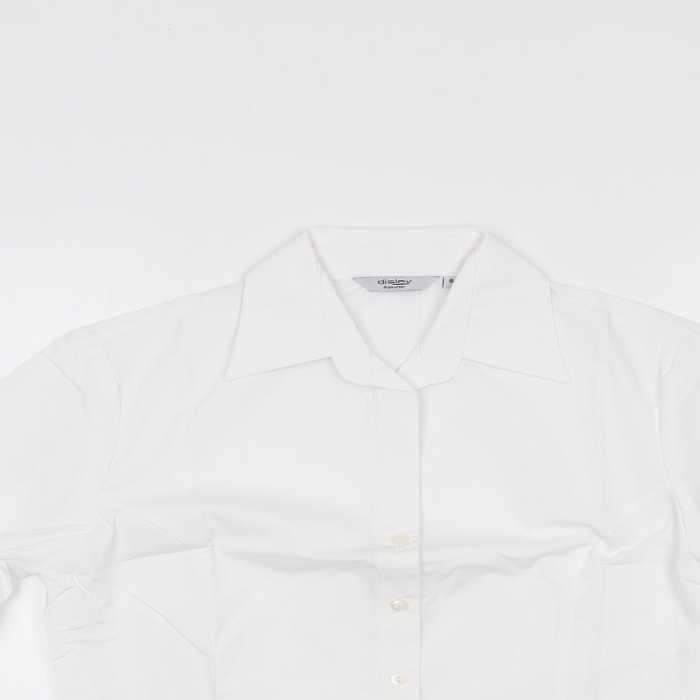 Womens UK Size 8 Disley White Basic Button-Up