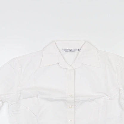 Womens UK Size 8 Disley White Basic Button-Up