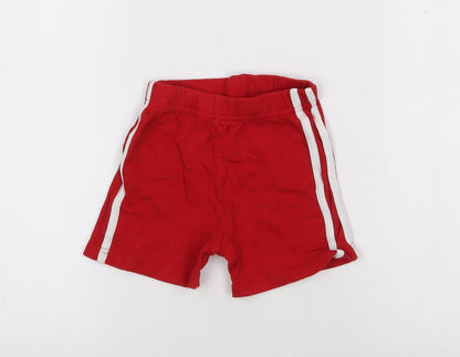 George Baby Red Striped  Jogger Trousers Size 12-18 Months