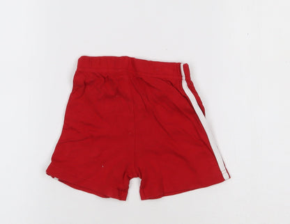 George Baby Red Striped  Jogger Trousers Size 12-18 Months