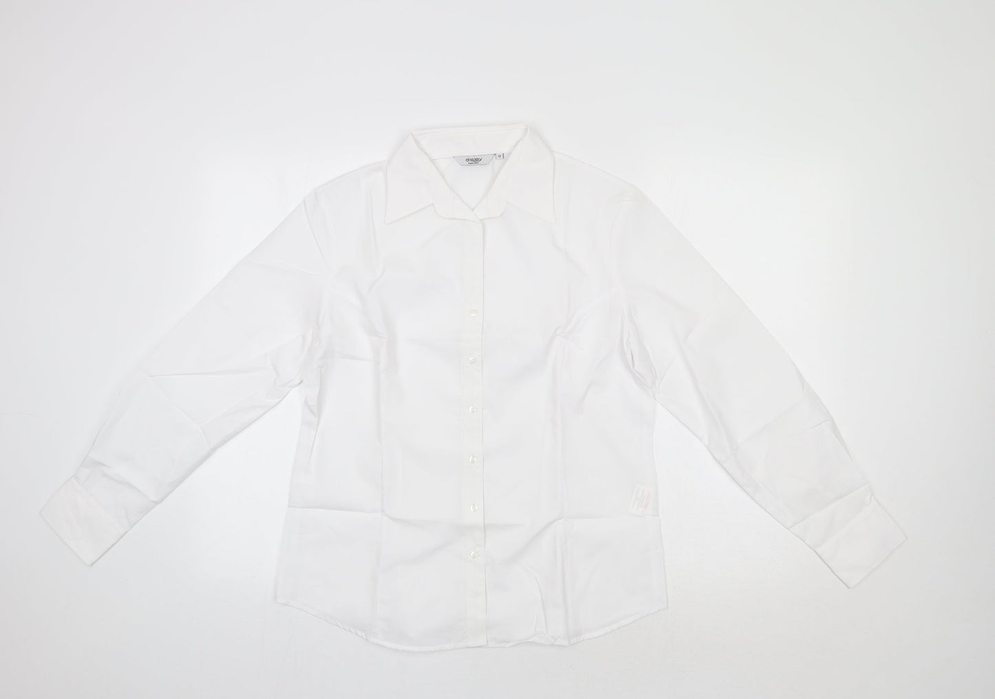 Womens UK Size 12 Disley White Basic Button-Up