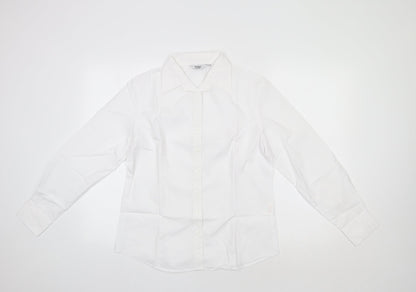 Womens UK Size 12 Disley White Basic Button-Up