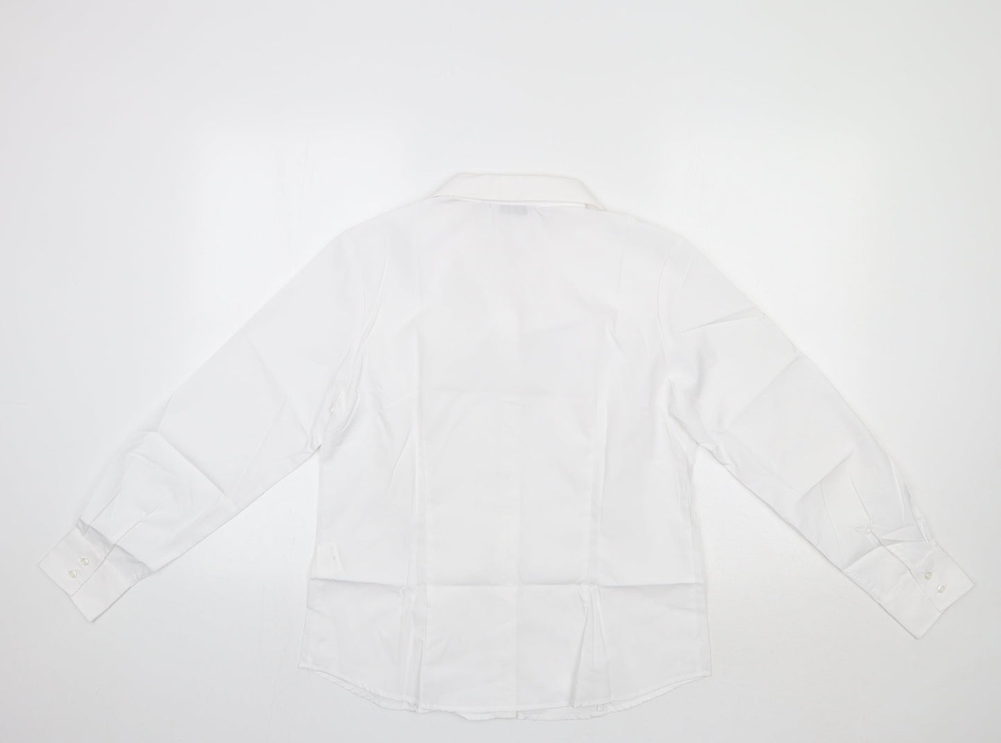 Womens UK Size 12 Disley White Basic Button-Up