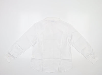 Womens UK Size 12 Disley White Basic Button-Up