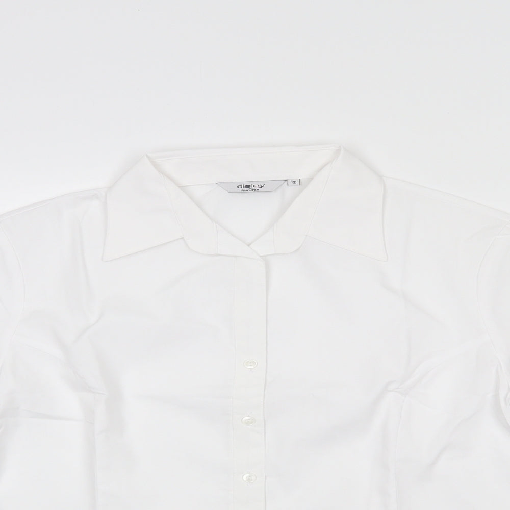 Womens UK Size 12 Disley White Basic Button-Up