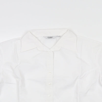 Womens UK Size 12 Disley White Basic Button-Up