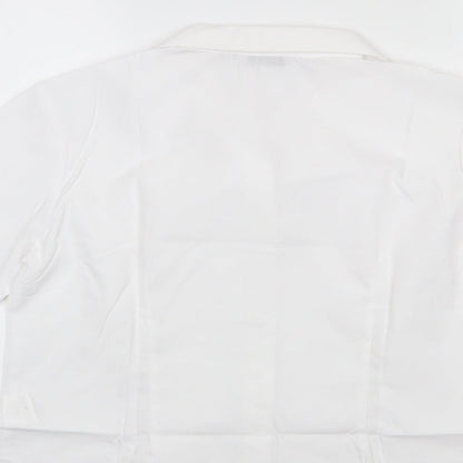 Womens UK Size 12 Disley White Basic Button-Up