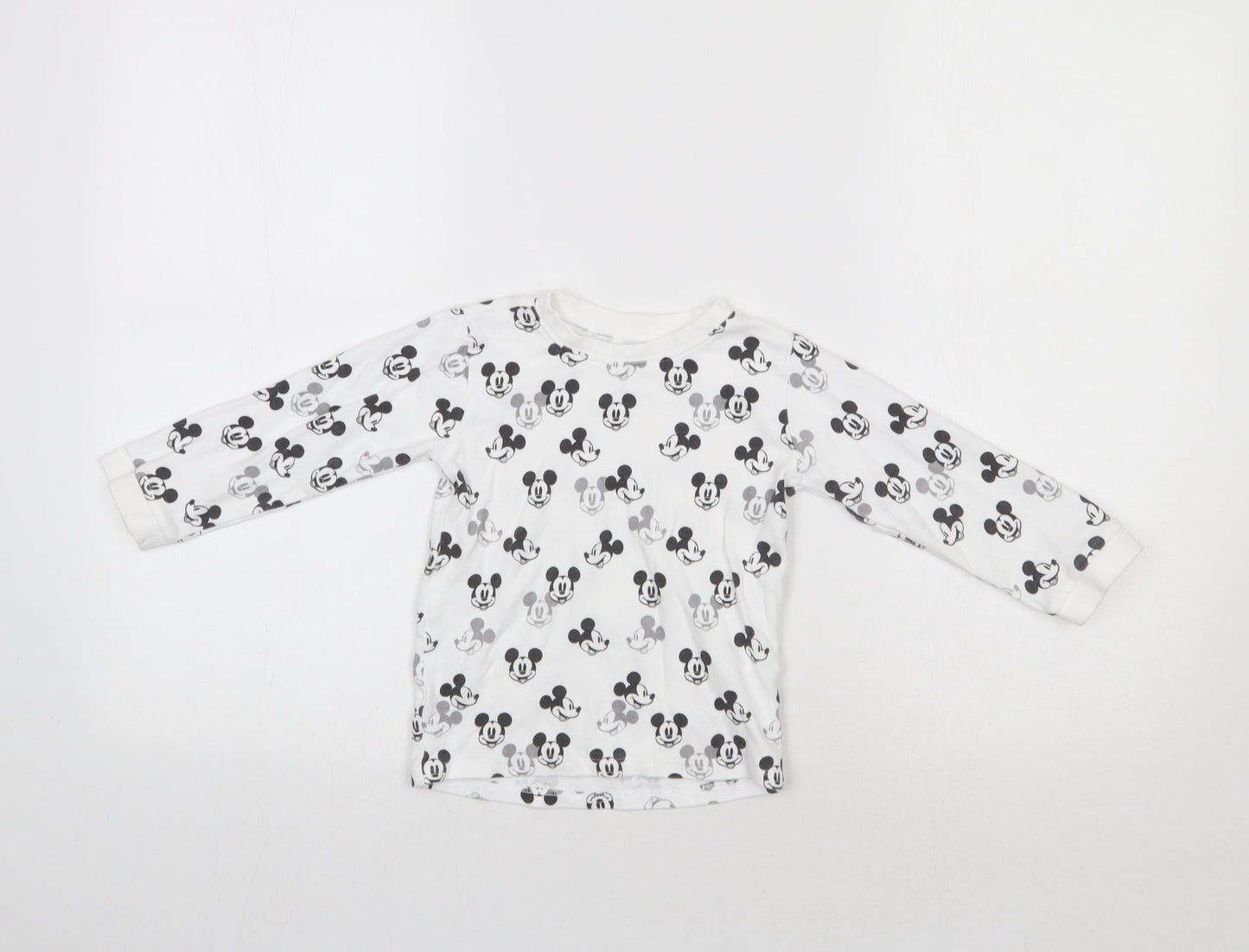 George Girls White Polka Dot  Basic T-Shirt Size 2-3 Years  - Mickey Mouse