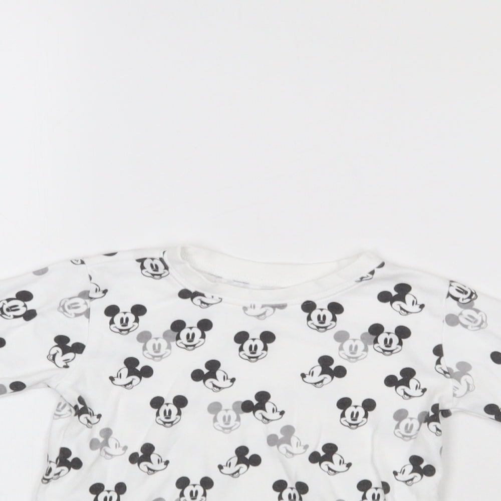 George Girls White Polka Dot  Basic T-Shirt Size 2-3 Years  - Mickey Mouse