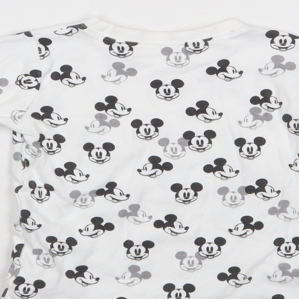 George Girls White Polka Dot  Basic T-Shirt Size 2-3 Years  - Mickey Mouse