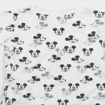 George Girls White Polka Dot  Basic T-Shirt Size 2-3 Years  - Mickey Mouse