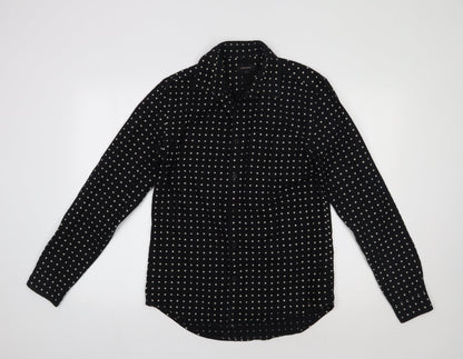 River Island Womens Black Polka Dot  Basic Button-Up Size S