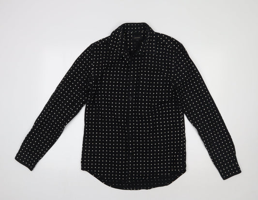 River Island Womens Black Polka Dot  Basic Button-Up Size S