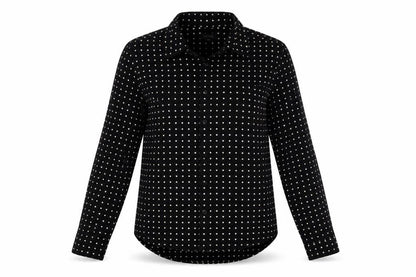 River Island Womens Black Polka Dot  Basic Button-Up Size S
