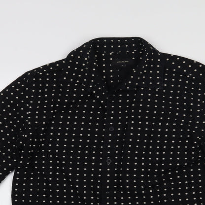 River Island Womens Black Polka Dot  Basic Button-Up Size S