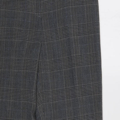 Find Womens Grey Check  Trousers  Size L L28 in