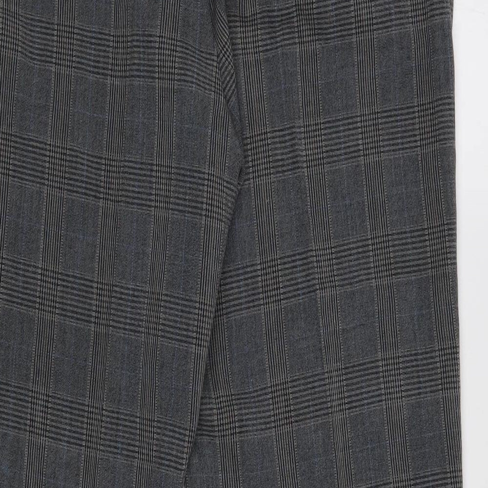 Find Womens Grey Check  Trousers  Size L L28 in