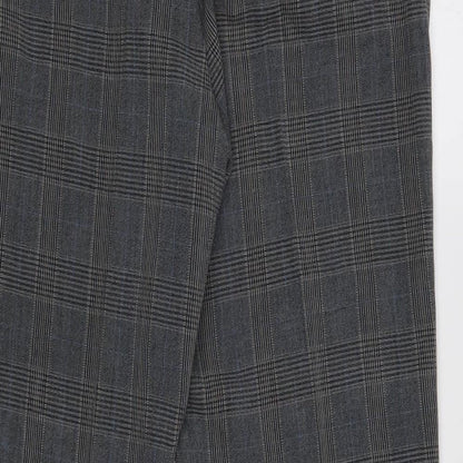 Find Womens Grey Check  Trousers  Size L L28 in