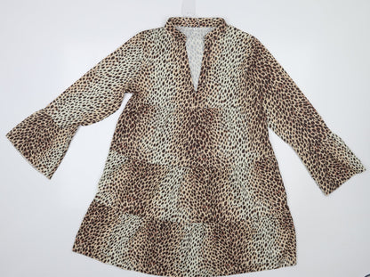 Preworn Womens Beige Animal Print  A-Line  Size M