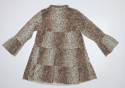 Preworn Womens Beige Animal Print  A-Line  Size M