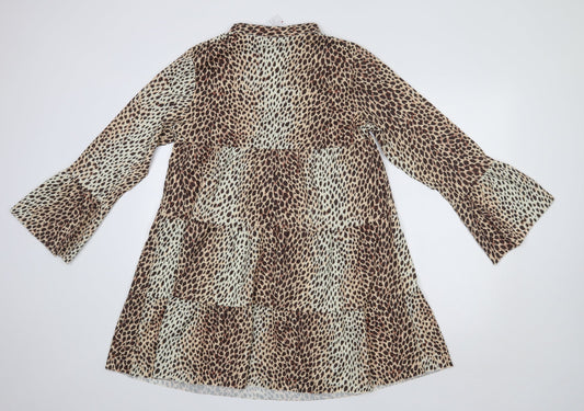 Preworn Womens Beige Animal Print  A-Line  Size M