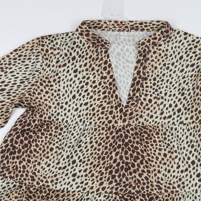 Preworn Womens Beige Animal Print  A-Line  Size M