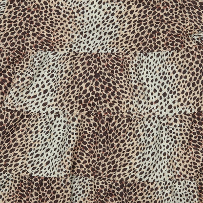 Preworn Womens Beige Animal Print  A-Line  Size M