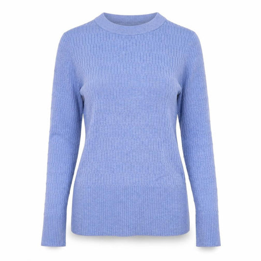 Front view of Marks & Spencer women’s blue jumper, size UK 8