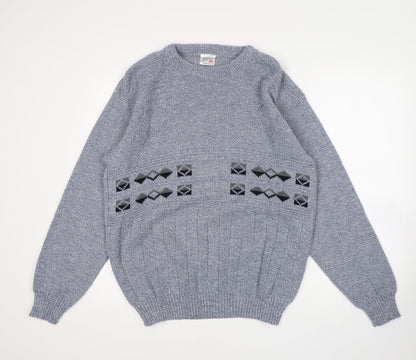 Menswear Mens Blue Argyle/Diamond  Pullover Jumper Size XL