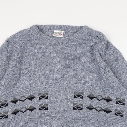 Menswear Mens Blue Argyle/Diamond  Pullover Jumper Size XL