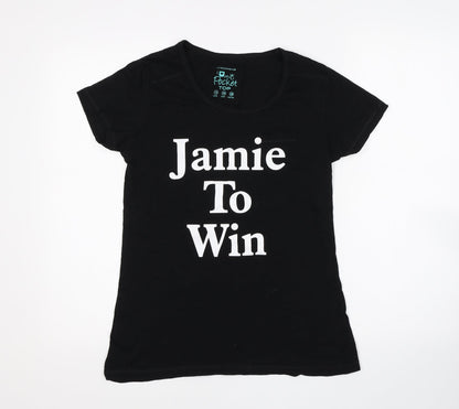 Womens UK Size 12 Atmosphere Black Basic T-Shirt