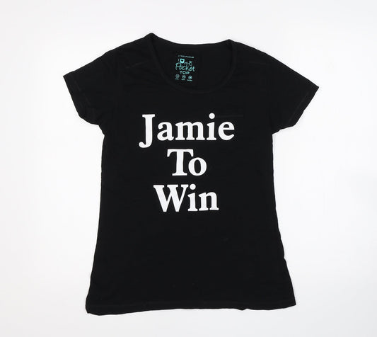 Womens UK Size 12 Atmosphere Black Basic T-Shirt
