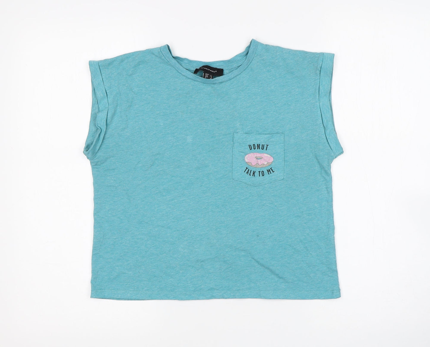 Womens UK Size 6 Atmosphere Green Basic T-Shirt