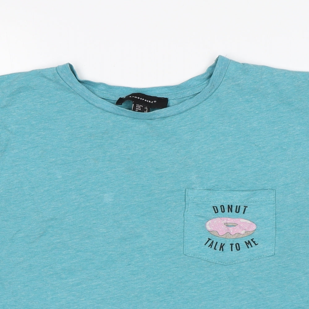 Womens UK Size 6 Atmosphere Green Basic T-Shirt