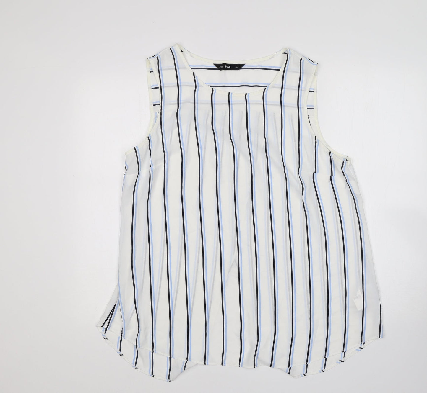 F&F Womens Multicoloured Striped  Basic Blouse Size 10