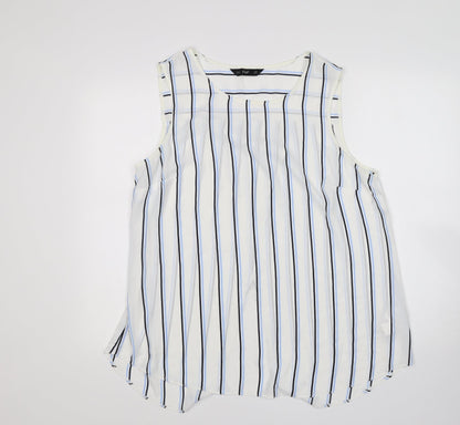 F&F Womens Multicoloured Striped  Basic Blouse Size 10