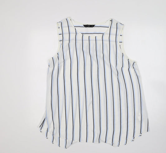 F&F Womens Multicoloured Striped  Basic Blouse Size 10