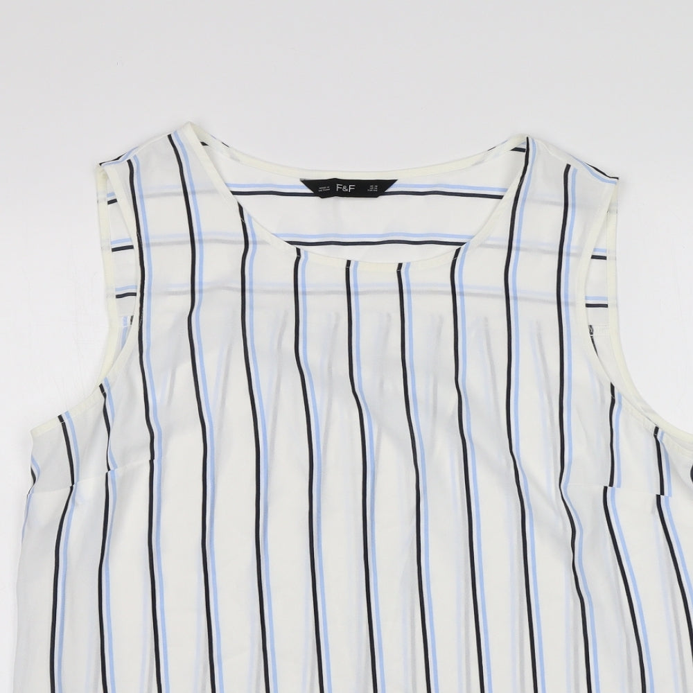 F&F Womens Multicoloured Striped  Basic Blouse Size 10