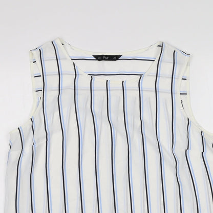 F&F Womens Multicoloured Striped  Basic Blouse Size 10
