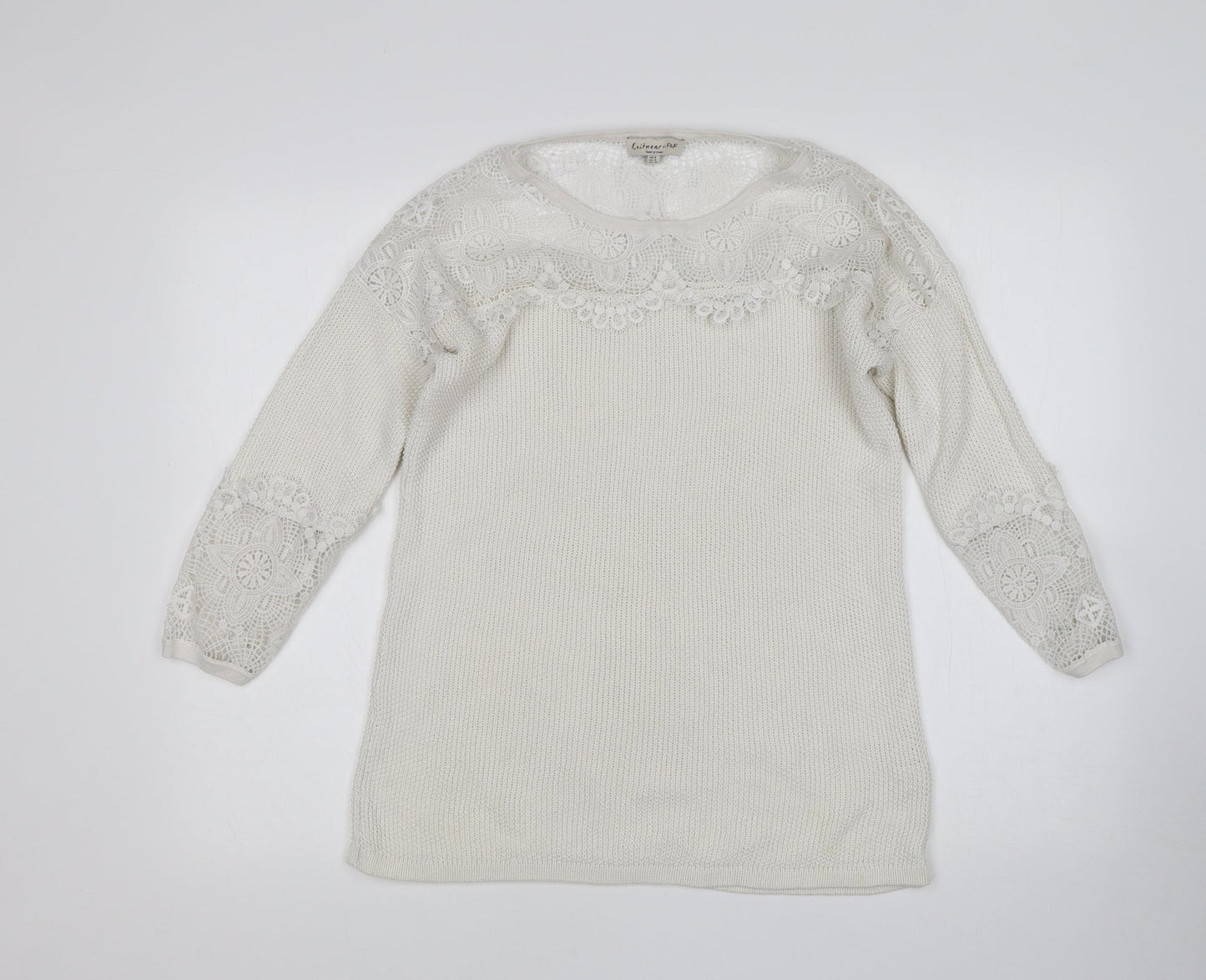 F&F Womens White   Pullover Jumper Size 8